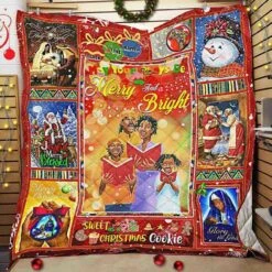 African American Christmas Personalized Quilt Bedding Set For Home Decoration, Gifts For Family - Bluefink