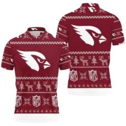 Arizona Cardinals Christmas 3D Polo Shirt - Bluefink