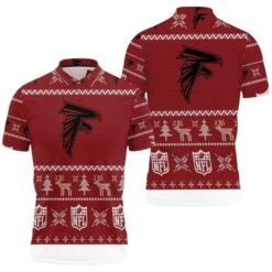 Atlanta Falcons Christmas 3D Polo Shirt - Bluefink
