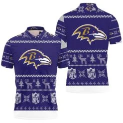 Baltimore Ravens Nfl Christmas 3D Polo Shirt - Bluefink