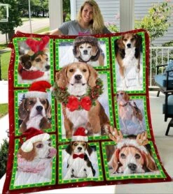 Bulldog Bulldog Christmas Time Quilt Bedding Set Bedroom Decor, Gifts For Family - Bluefink