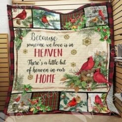 Cardinal Christmas Personalized Quilt Blanket Bedding Set For Home Decoration And Family Gifts - Bluefink