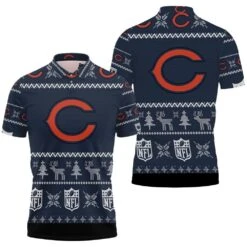 Chicago Bears Christmas 3D Polo Shirt - Bluefink
