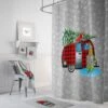 Christmas Camper Shower Curtain - Bluefink 1 Christmas Camper Shower Curtain - Bluefink -CozyHomeStore Christmas Camper Shower Curtain 0