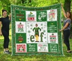 Christmas Elf Funny Xmas Gift Idea Quilt Blanket Bedding Set Great For Bedroom Decor And Family Gifts - Bluefink