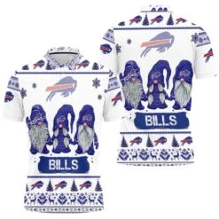 Christmas Gnomes Buffalo Bills Christmas 3D Polo Shirt - Bluefink