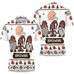 Christmas Gnomes Cleveland Browns Christmas 3D Polo Shirt - Bluefink