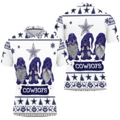 Christmas Gnomes Dallas Cowboys Christmas 3D Polo Shirt - Bluefink