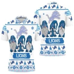 Christmas Gnomes Detroit Lions Christmas 3D Polo Shirt - Bluefink