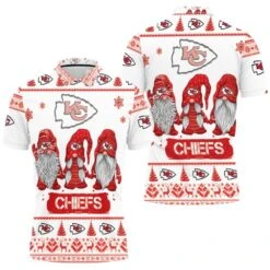 Christmas Gnomes Kansas City Chiefs Christmas 3D Polo Shirt - Bluefink