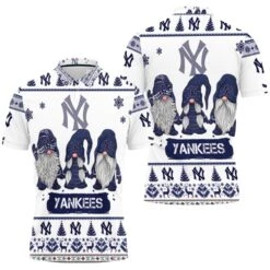 Christmas Gnomes New York Yankees Christmas 3D Polo Shirt - Bluefink