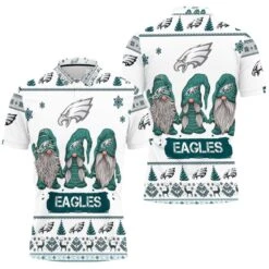 Christmas Gnomes Philadelphia Eagles Christmas 3D Polo Shirt - Bluefink