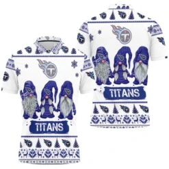 Christmas Gnomes Tennessee Titans Christmas 3D Polo Shirt - Bluefink