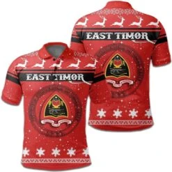 Christmas Easter Island Coat Of Arms Polo Shirt JW9 - Bluefink