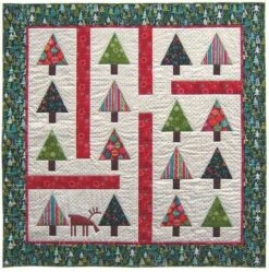 Customizable Christmas Tree Quilt Bedding Set Blanket - Great For Bedroom Decoration And Family Gifts - Bluefink