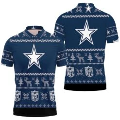 Dallas Cowboys Christmas 3D Polo Shirt - Bluefink