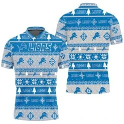 Detroit Lions For Lions Lover Ugly Christmas 3D Polo Shirt For Fans - Bluefink