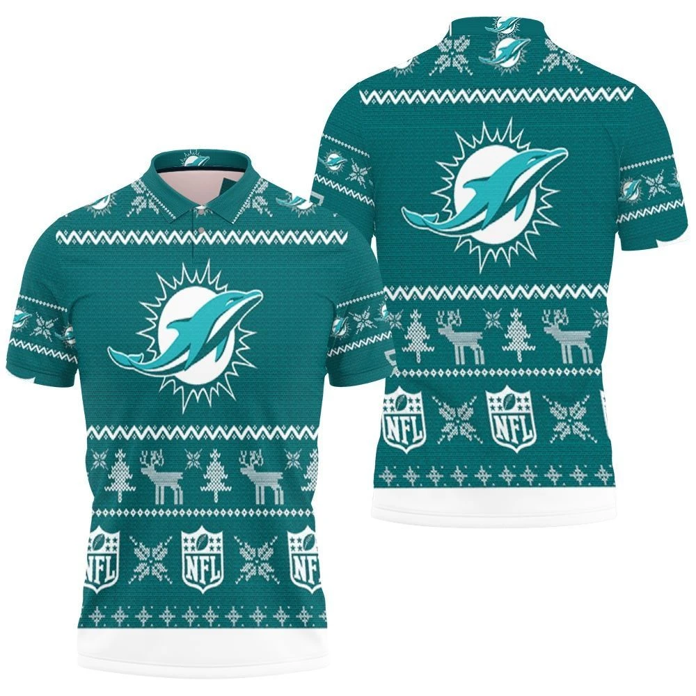 Dolphins Nfl Christmas 3D Polo Shirt - Bluefink 3 Dolphins Nfl Christmas 3D Polo Shirt - Bluefink
