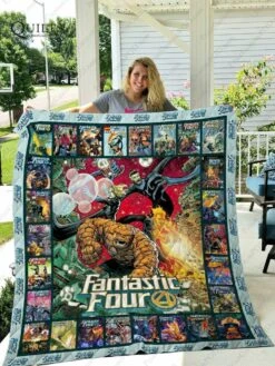 Fantastic Four Comics Quilt Bedding Set Blanket Marvel Comics Mcu Gift Birthday Christmas - Bluefink