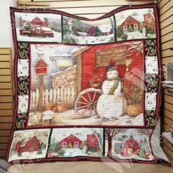 Farmhouse Christmas Quilt Blanket Bedding Set For Home Decor And Family Gifts - Bluefink
