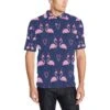 Flamingo Christmas Men Polo Shirt - Bluefink
