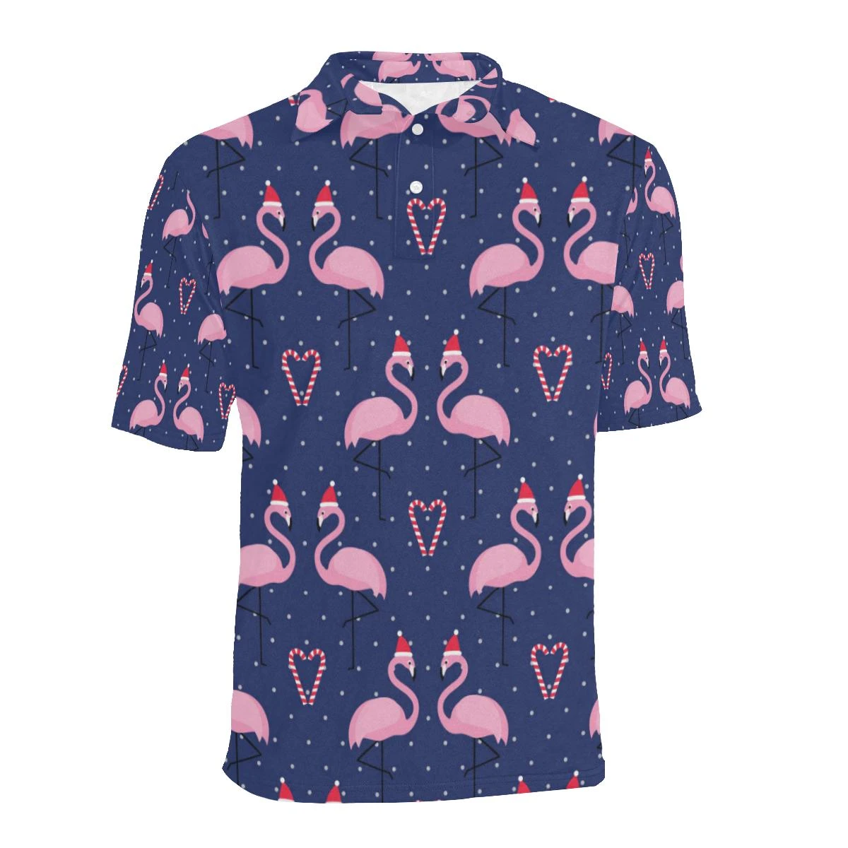 Flamingo Christmas Men Polo Shirt - Bluefink 4 Flamingo Christmas Men Polo Shirt - Bluefink - Image 2