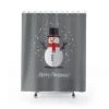Gray Christmas Holiday Snowman - Shower Curtain - Bluefink 1 Gray Christmas Holiday Snowman - Shower Curtain - Bluefink -CozyHomeStore Gray Christmas Holiday Snowman Shower Curtain 0 1