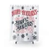 Happy Holidays - Christmas - Shower Curtain - Bluefink -CozyHomeStore Happy Holidays Christmas Shower Curtain 0 1