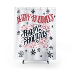 Happy Holidays - Christmas - Shower Curtain - Bluefink