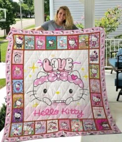 Hello Kitty Quilt Bedding Set Blanket Gifts Birthday Christmas Hello Kitty Pinky Kitty - Bluefink