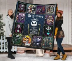 Here Comes Jack The Nightmare Before Christmas Quilt Bedding Set Bedroom Decor, Gifts For Family - Bluefink