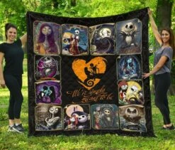 Jack & Sally Nightmare Before Christmas Fan Gift Quilt Bedding Set Bedroom Decor, Gifts For Family - Bluefink