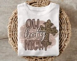 Jesus Christmas Fall Oh Holy Night T-Shirt - Christian Holiday Tee - Bluefink