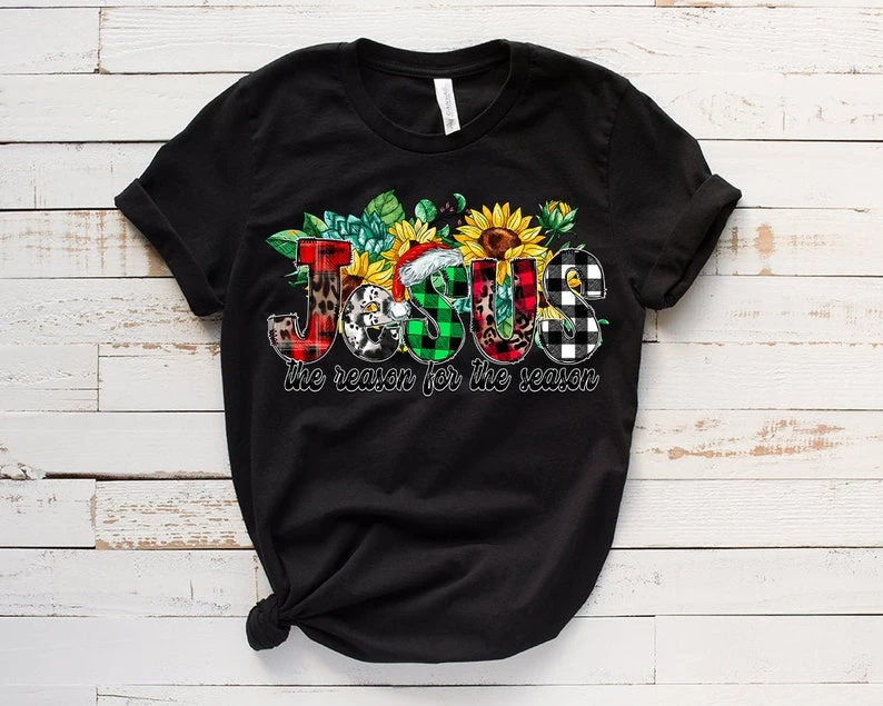 Jesus Christmas T-Shirt - Faith Merry Christmas Tee Design - Bluefink 3 Jesus Christmas T-Shirt - Faith Merry Christmas Tee Design - Bluefink - Image 2