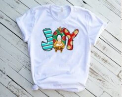 Joy Manger Scene Christmas T-Shirt - Peace Love Miracle Sublimation Tee - Bluefink