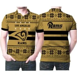 Los Angeles Rams Twinkle Ugly Christmas Style 3D Printed Gift For Los Angeles Rams Fan Polo Shirt - Bluefink