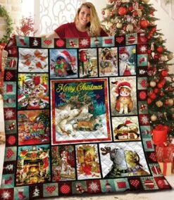 Merry Christmas Quilt Bedding Set Bap - Personalized Bedroom Decor For Home Decoration And Family Gifts - Bluefink