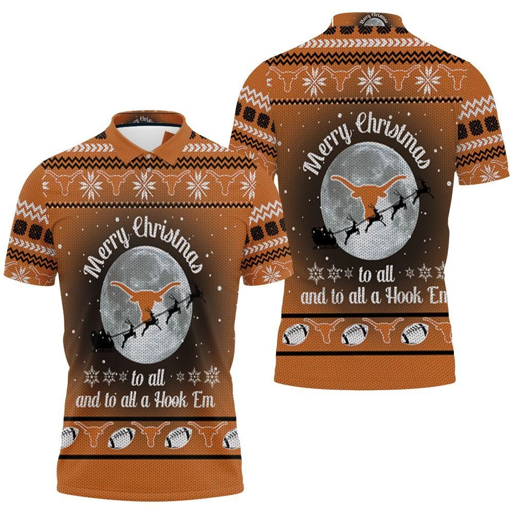 Merry Christmas To All And To All A Hook Em Texas Longhorns Ugly Christmas 3D Polo Shirt - Bluefink 3 Merry Christmas To All And To All A Hook Em Texas Longhorns Ugly Christmas 3D Polo Shirt - Bluefink