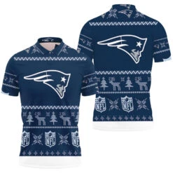 New England Patriots Nfl Christmas 3D Polo Shirt - Bluefink