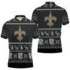 New Orleans Saints Christmas 3D Polo Shirt - Bluefink