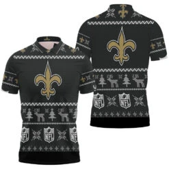 New Orleans Saints Christmas 3D Polo Shirt - Bluefink