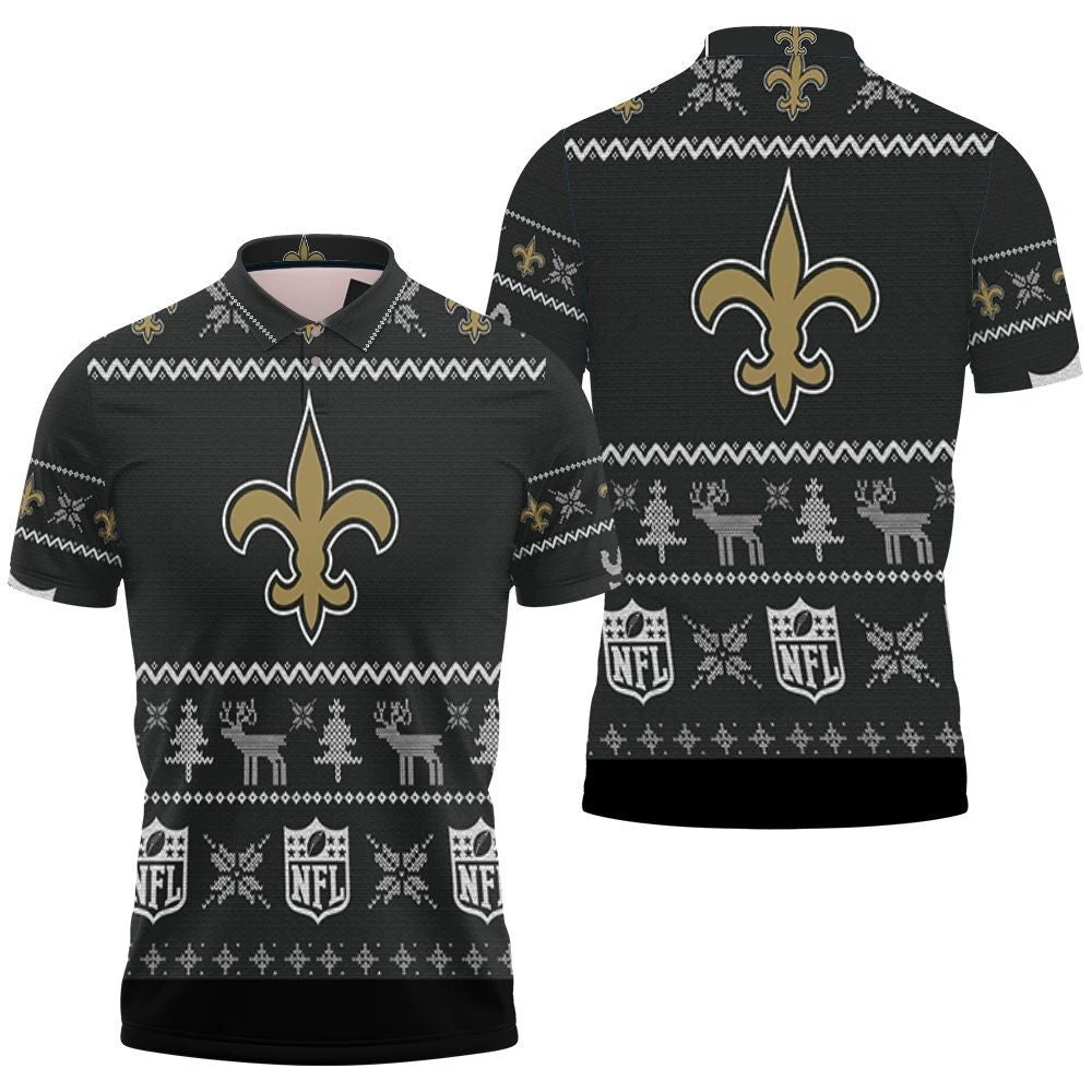 New Orleans Saints Christmas 3D Polo Shirt - Bluefink 3 New Orleans Saints Christmas 3D Polo Shirt - Bluefink