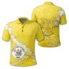 Niue Coat Of Arms Coconut Crab Christmas Polo - Yellow - X Style - Bluefink -CozyHomeStore Niue Coat Of Arms Coconut Crab Christmas Polo Yellow X Style 0