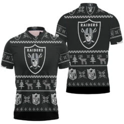 Oakland Raiders Nfl Christmas 3D Polo Shirt - Bluefink
