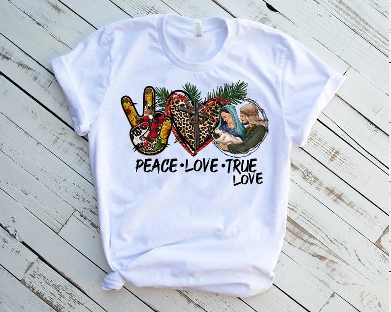 Peace Love True Story Bethlehem Nativity Christmas T-Shirt - Bluefink 3 Peace Love True Story Bethlehem Nativity Christmas T-Shirt - Bluefink