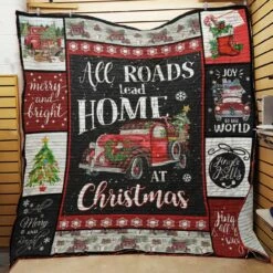 Personalized Christmas Quilt Bedding Set, Great For Home Decor And Family Gift - Bluefink