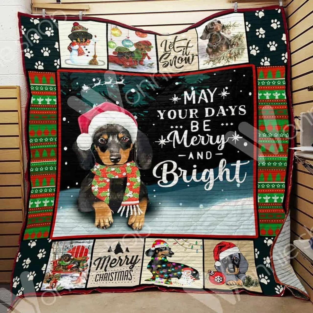 Personalized Dachshund Christmas Quilt Bed Set, Suitable For Home Decor And Picnic, Gifts For Family - Bluefink 3 Personalized Dachshund Christmas Quilt Bed Set, Suitable For Home Decor And Picnic, Gifts For Family - Bluefink