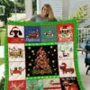 Personalized Dachshund Christmas Quilt Bedding Set Blanket For Home Decoration, Great For Family Gifts - Bluefink -CozyHomeStore Personalized Dachshund Christmas Quilt Bedding Set Blanket for Home Decoration Great for Family Gifts 0