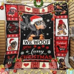 Personalized Dachshund Dog Christmas Quilt Bedding Set For Home Decor - Bluefink