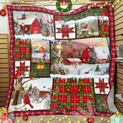 Personalized Farmhouse Christmas Quilt Bedding Set Perfect For Home Decor And Family Gifts - Bluefink
